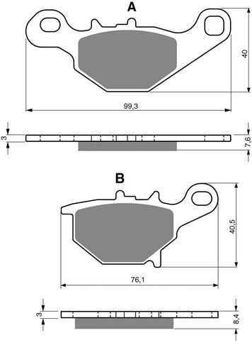 Goldfren brake pads rear - rear, for
